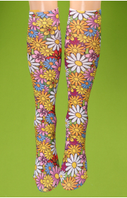  Colorful daisies knee hi