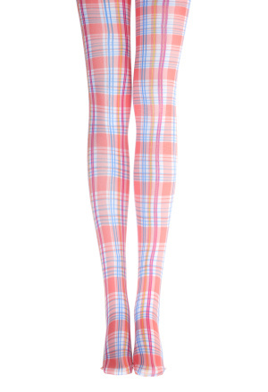 Orange plaid time tights